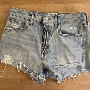 EUC Agolde Parker Vintage Loose Fit Cutoff Denim Distressed Shorts Swapmeet